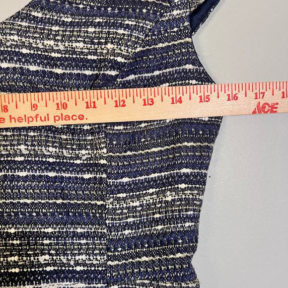 Lilly Pulitzer Ruthy Tweed Mini Dress Size 2 Boucle Cocktail Navy Gold Metalic - Picture 4 of 6